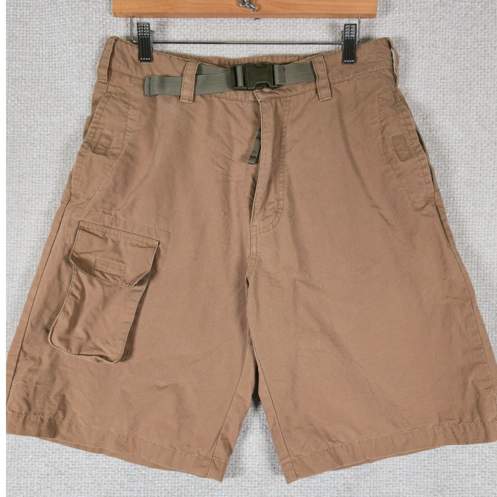 American‎ Eagle Outfitters Mens 30 Khaki Cargo Shorts Integrated Belt